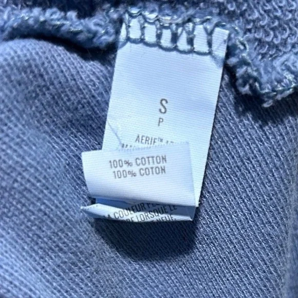 Aerie Blue Twist Back Long Sleeve Cropped Sweatshirt Women's‎ Size Small - Picture 8 of 9